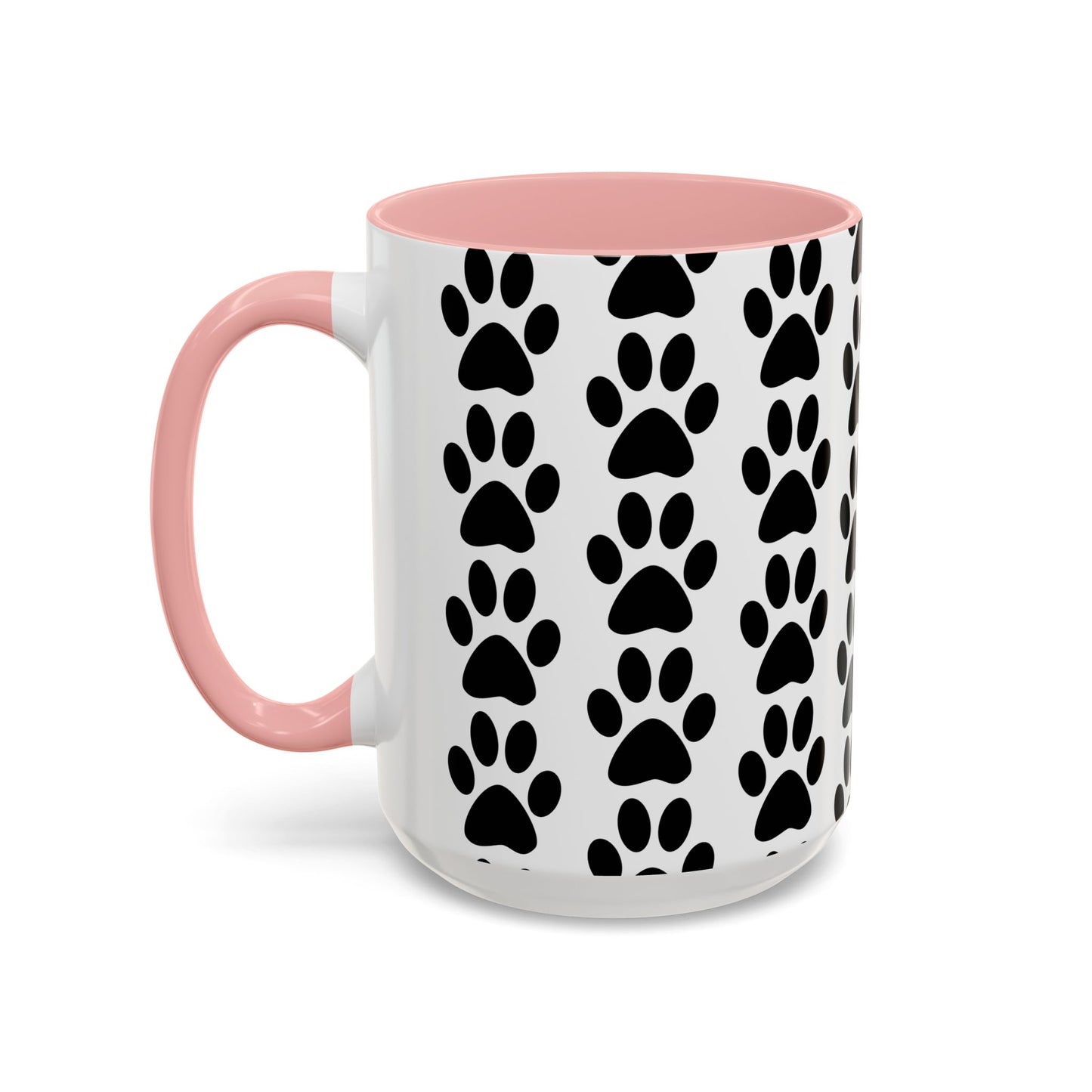 Paw Print Accent Coffee Mug - Dog Lover Gift, Black and White Pet Mug, Cute Animal Decor, Personalized Pet Owner Present, Coffee Tea Cup
