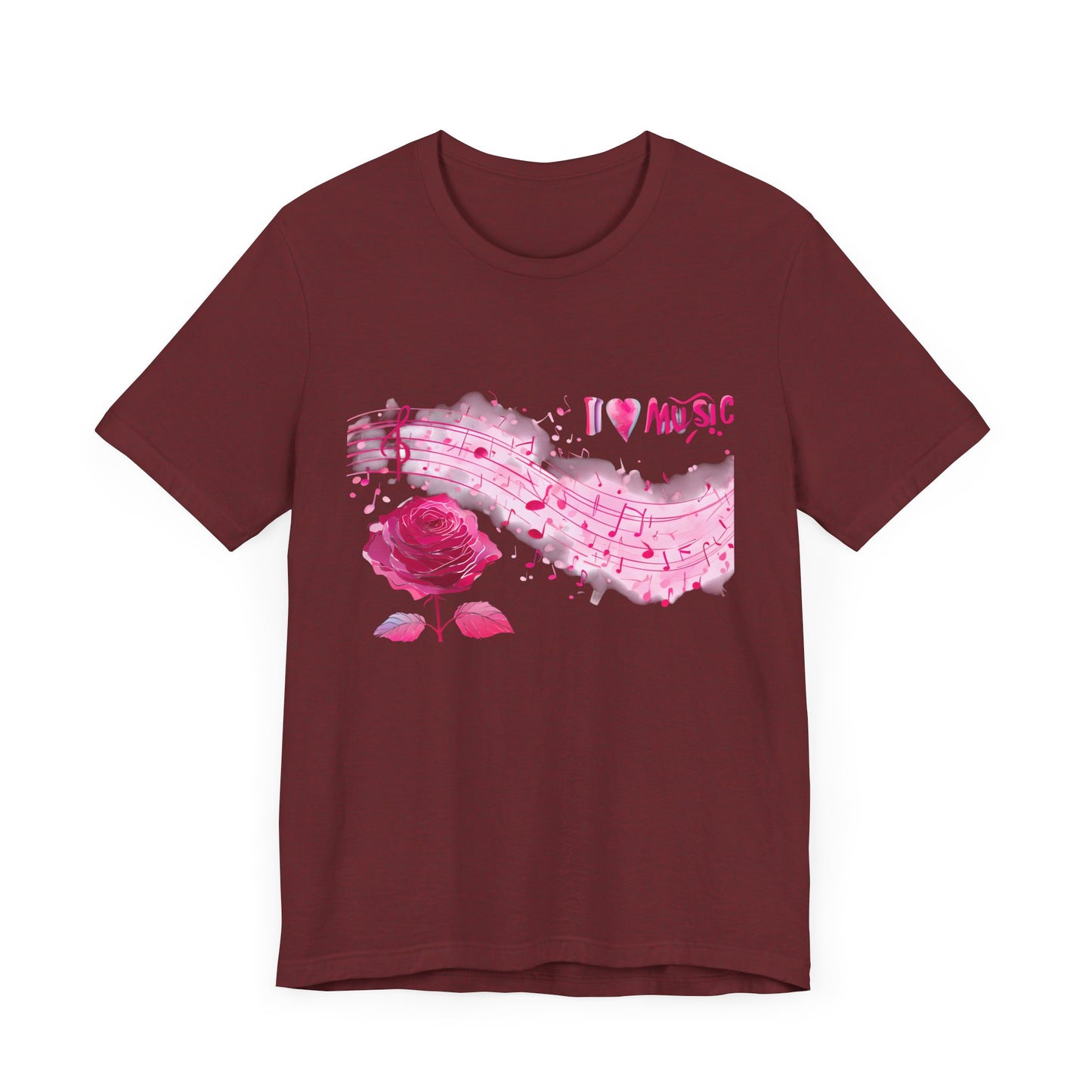 I Love Music Tee, Music Lover Shirt, Floral Music Notes Top