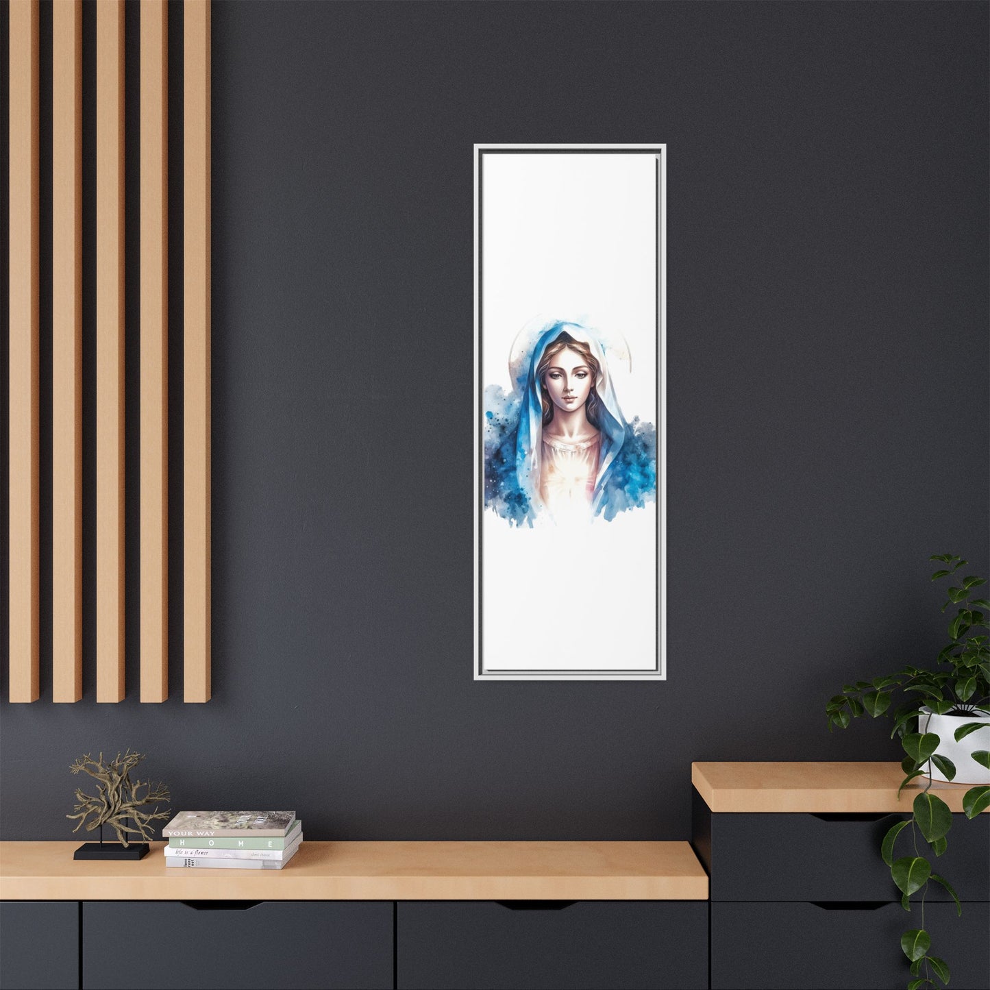 Framed Canvas Art Print, Spiritual Decor, Religious Artwork, Wall Decor, Gift for Faith, Elegant Home Decoration