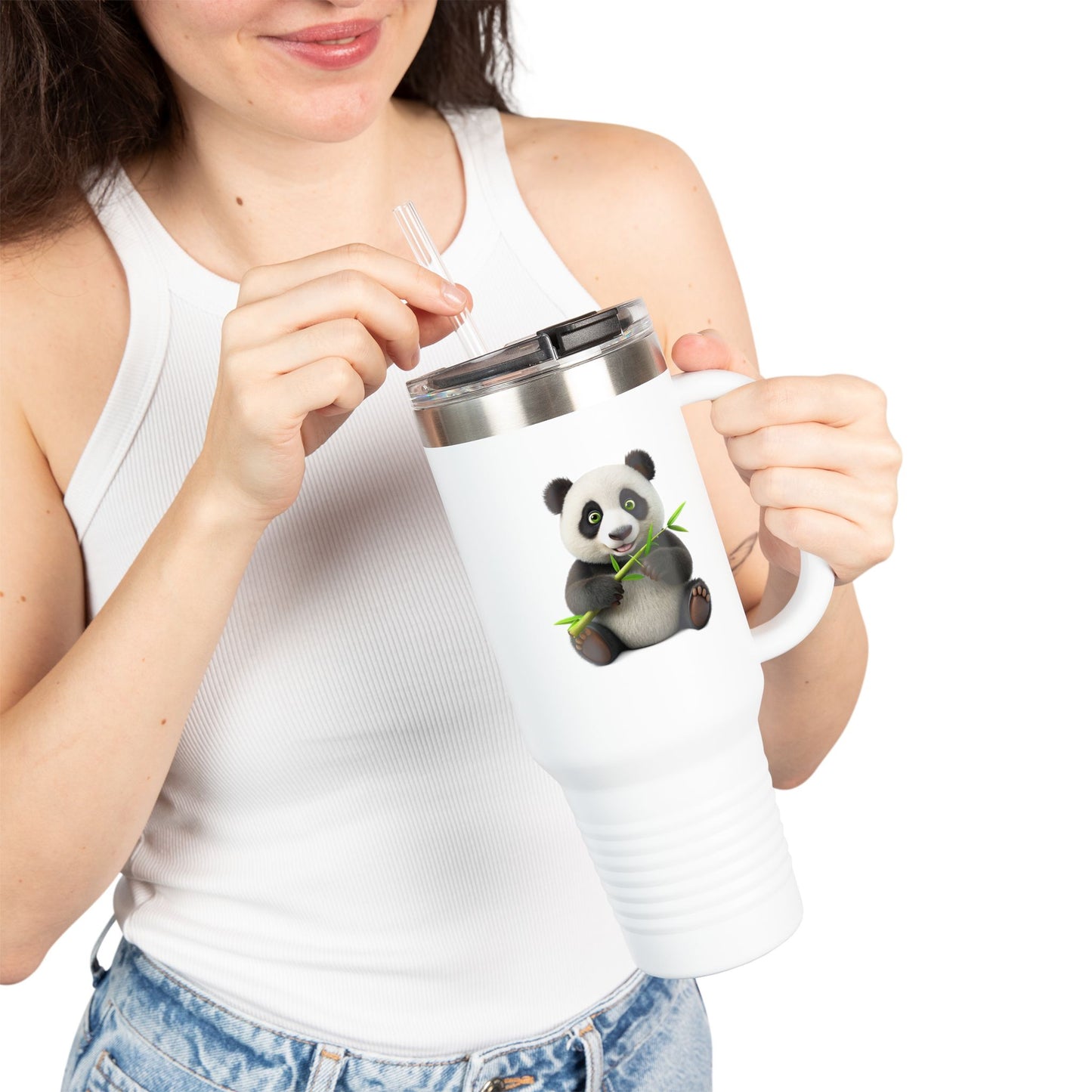 Panda Insulated Travel Mug, 40oz Cute Coffee Cup