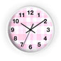 Pink Gingham Wall Clock — Cute Check Pattern Clock for Nursery & Kitchen