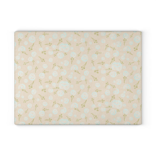 Elegant Floral Glass Cutting Board - Kitchen Decor, Gift for Cooking Enthusiasts, Wedding, Housewarming, Birthday