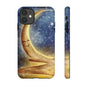 Moonlit Smile Phone Case — Starry Night Crescent Moon iPhone Cover