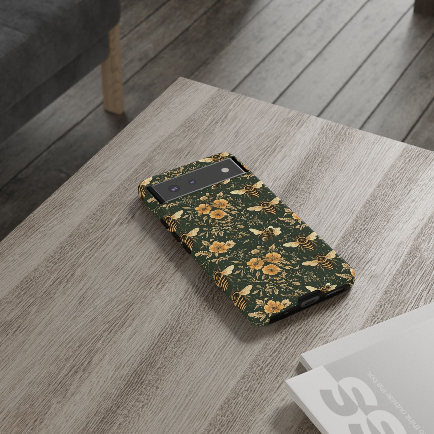 Nature-Inspired Phone Case, Tough Cases for Nature Lovers, Floral Bee Design, Eco-Friendly Gift, Summer Vibes, Trendy Phone Accessory,