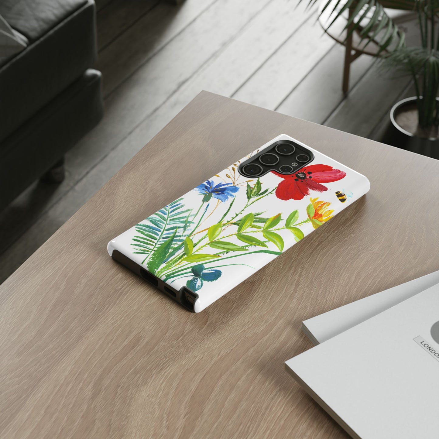 Floral Watercolor Tough Phone Case — Wildflower Bouquet Protective Cover