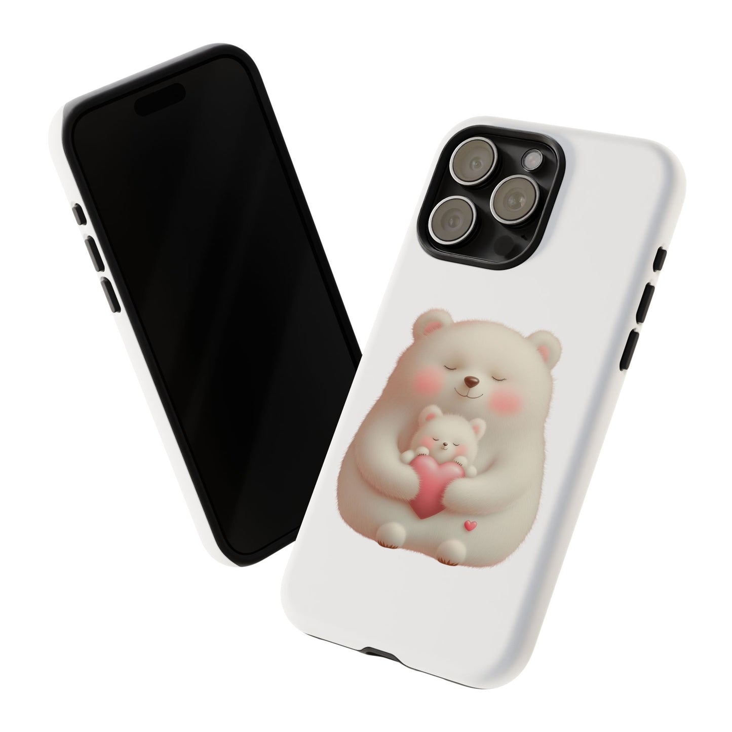 Cute Bear Phone Case, Tough Cases, Animal Lover Gift, Kids Accessories, Mother’s Day, Heartwarming Design