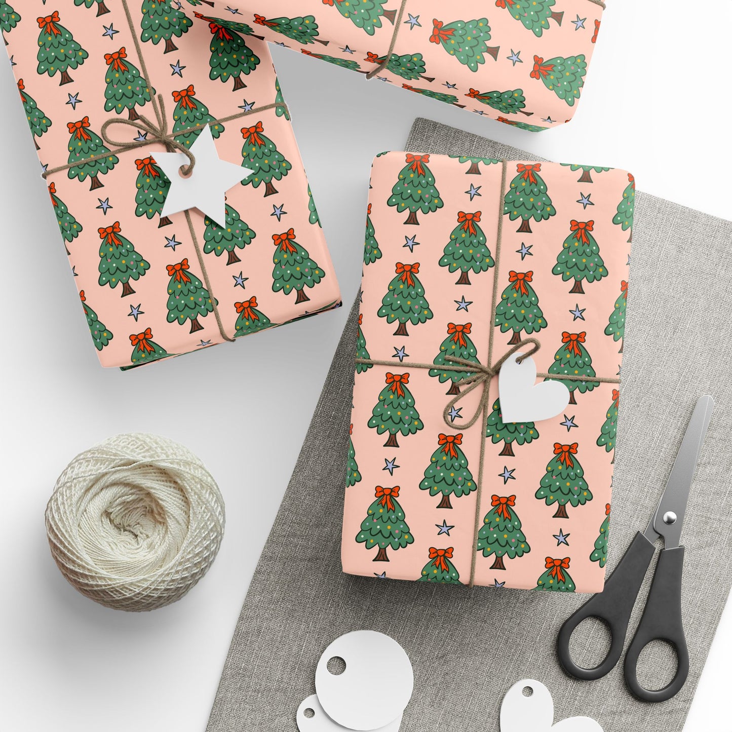 Christmas Tree Pattern Wrapping Paper Roll — Festive Gift Wrap for Holidays & Parties