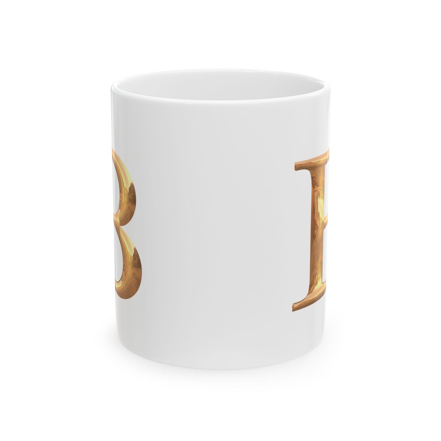 Elegant Gold Letter Mug | Personalized Coffee Cup, Letter B