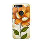Floral Phone Case with Orange Flower Design, Tough Phone Cover, Floral Gift, Stylish Tech Accessory, Nature Lovers, Spring Vibes