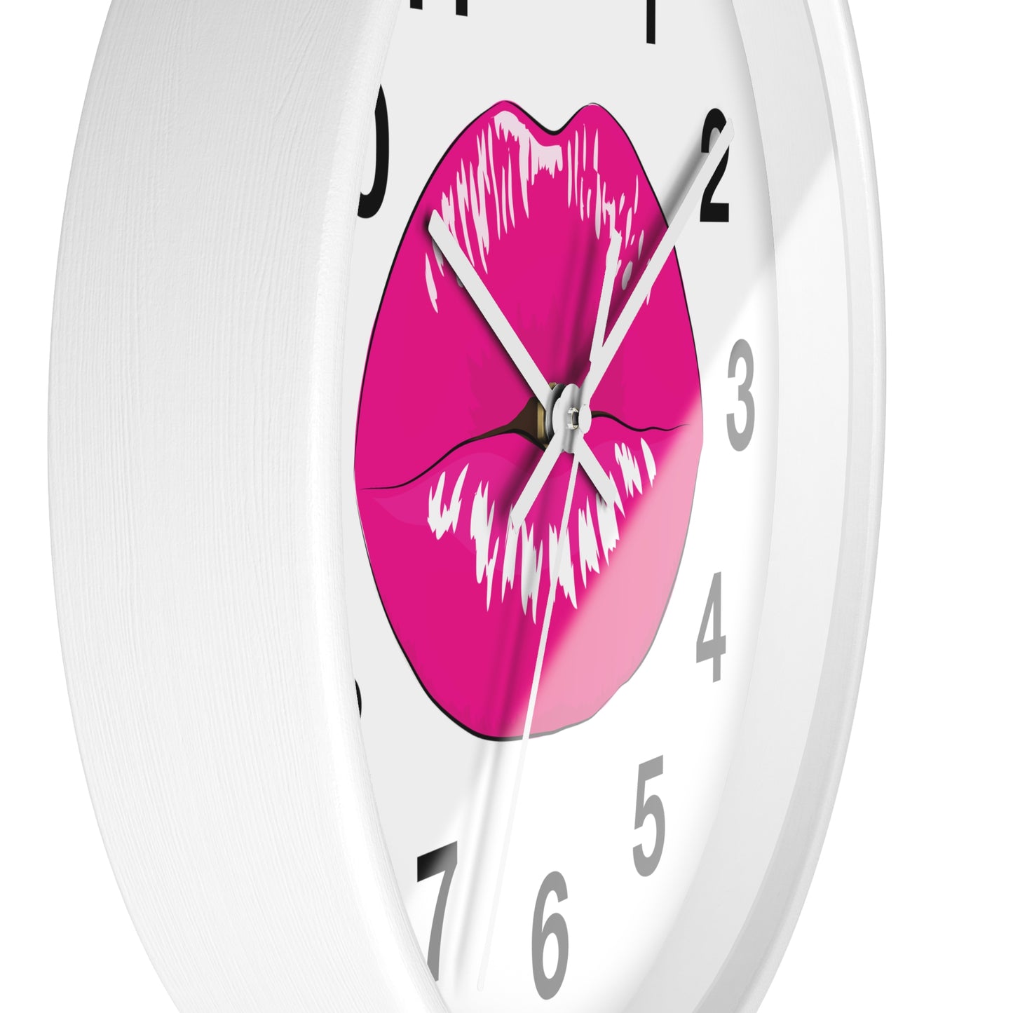 Hot Pink Kiss Wall Clock | Lip Print Clock