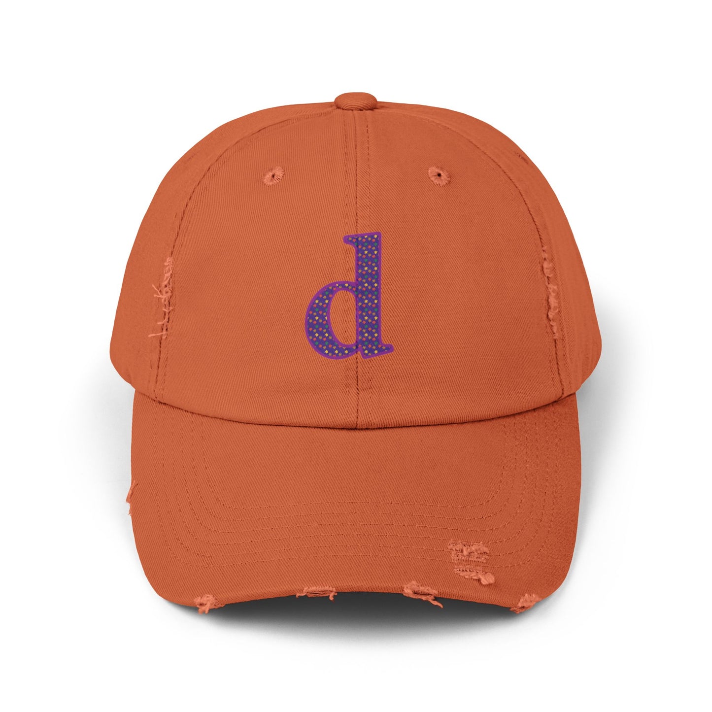 Distressed Cap with Purple Letter 'd' - Casual Street Style Hat for Everyday Wear, Gift for Dad, Unisex Fashion Accessory, Trendy [...]
