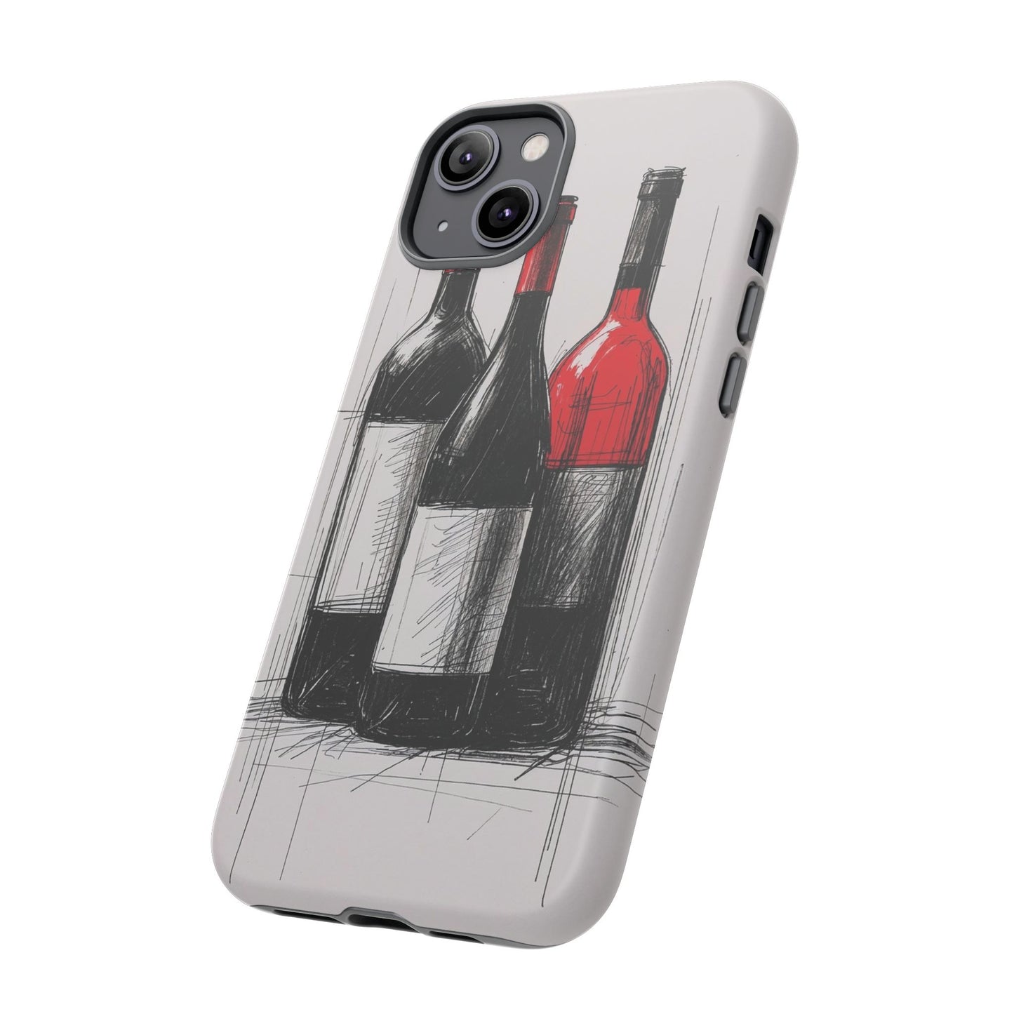 Wine Lover's Phone Case, Tough Phone Cover, Artistic Wine Design, Gift for Wine Enthusiasts, Customizable Case, Unique Wine Art