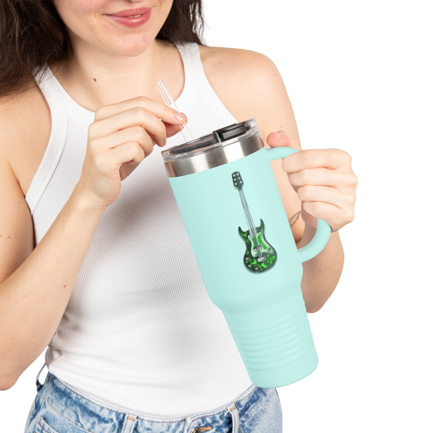 Rockin' Insulated Travel Mug, 40oz - Perfect for Concerts, Road Trips, Gifts for Musicians, Guitar Lovers, Eco-Friendly Coffee Cups