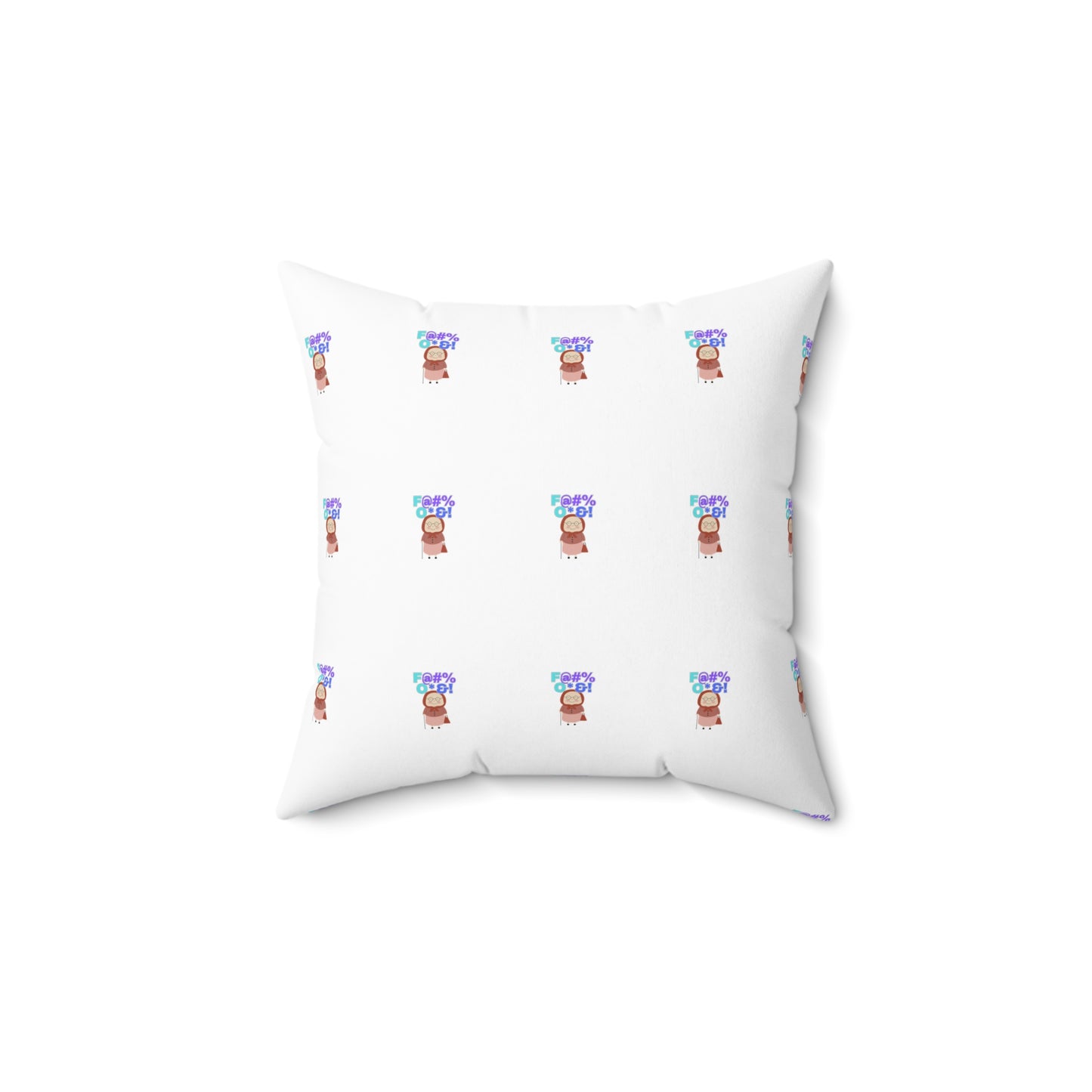 Whimsical Spun Polyester Square Pillow | Cozy Home Decor, Cute Gift, Playful Cushion, Fun Pillow for Kids, Throw Pillow