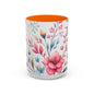 Floral Accent Coffee Mug - Perfect Gift for Tea Lovers, Home Decor, Kitchen Accessories, Mother's Day, Coffee Enthusiasts