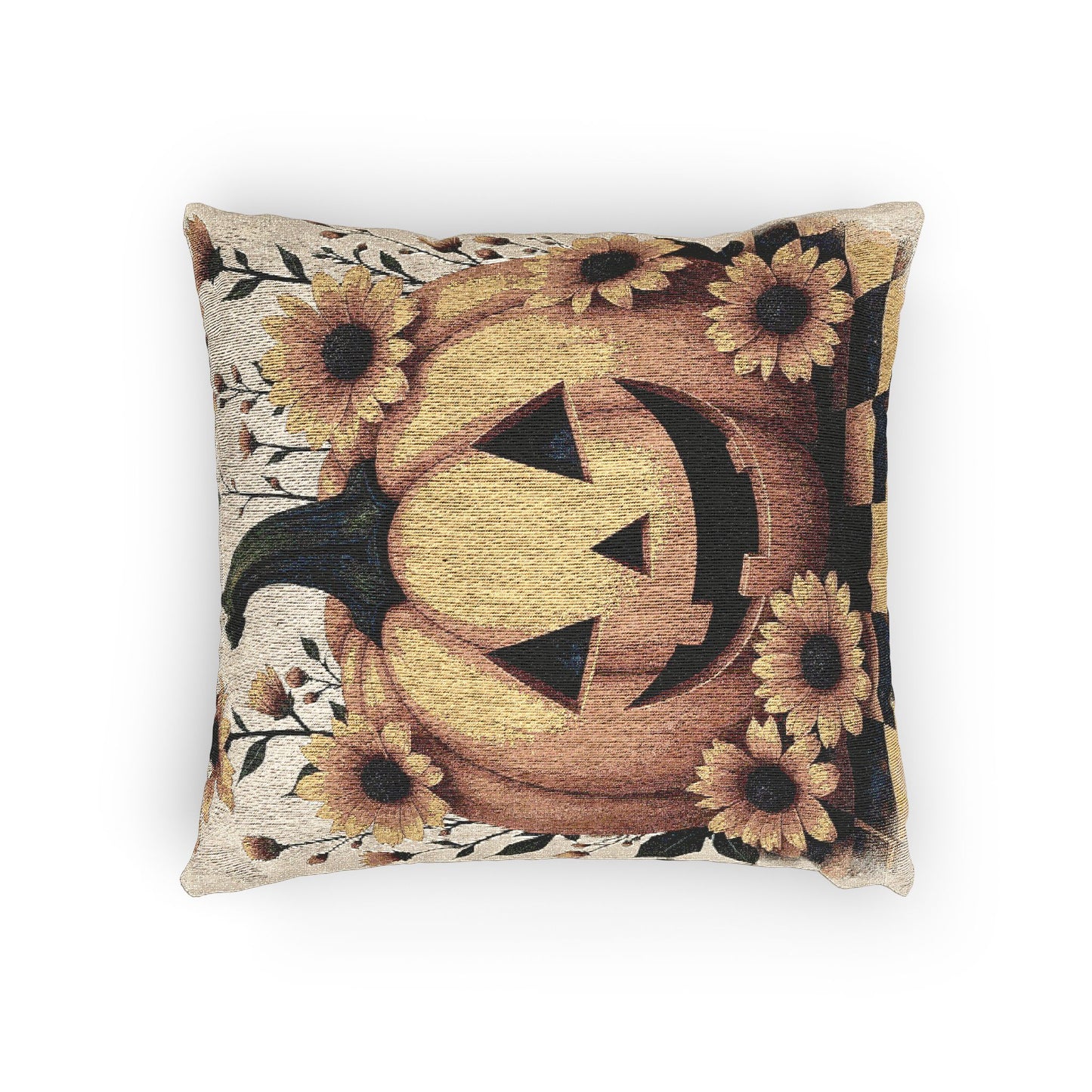 Autumn Pumpkin Woven Pillow, Fall Decor, Seasonal Home Accent, Cozy Throw Pillow, Halloween Decor, Harvest Celebration