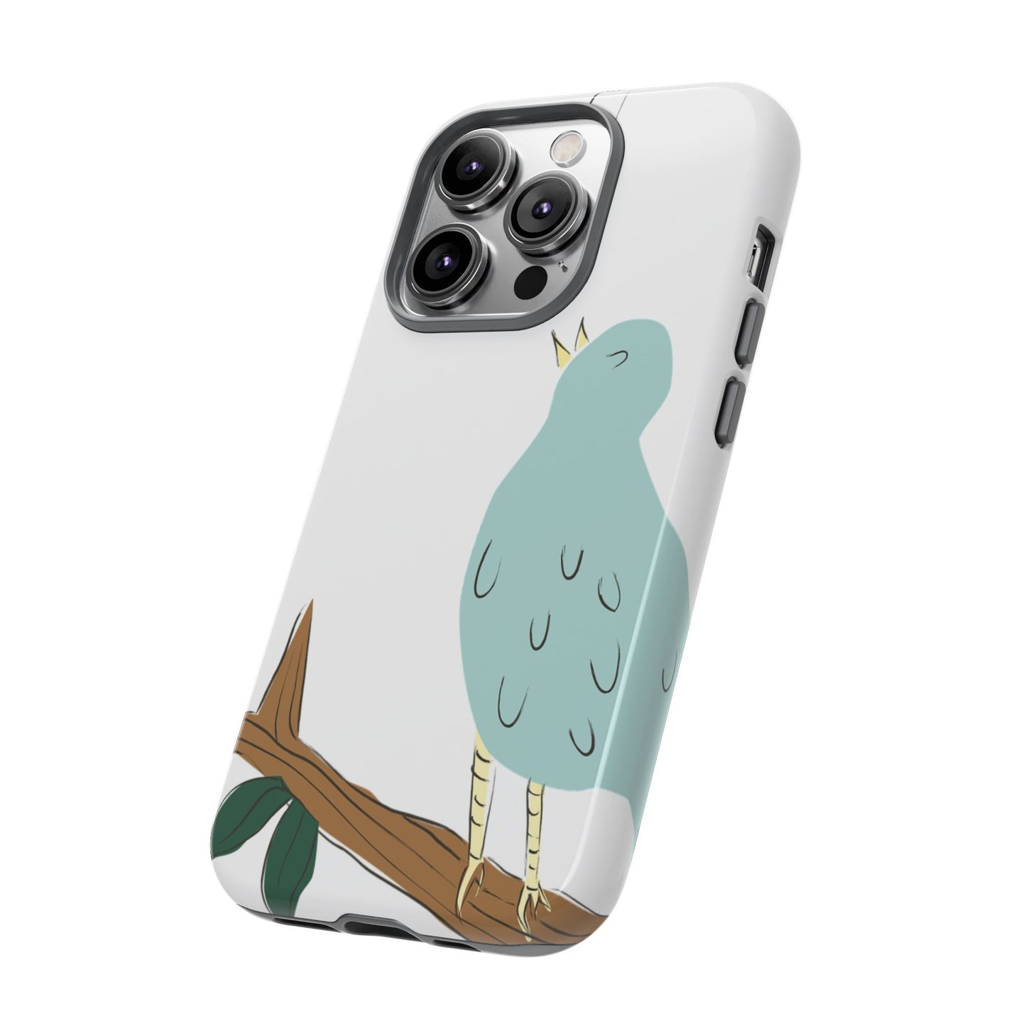 Birdsong Phone Case — Cute Blue Bird on Branch Protective Case