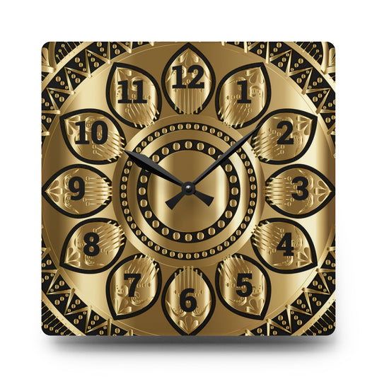 Elegant Vintage Acrylic Wall Clock - Timeless Home Decor, Gold Accents