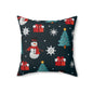Festive Christmas Pillow, Winter Decor, Snowman Cushion, Holiday Home Accent, Gift for Christmas Lovers