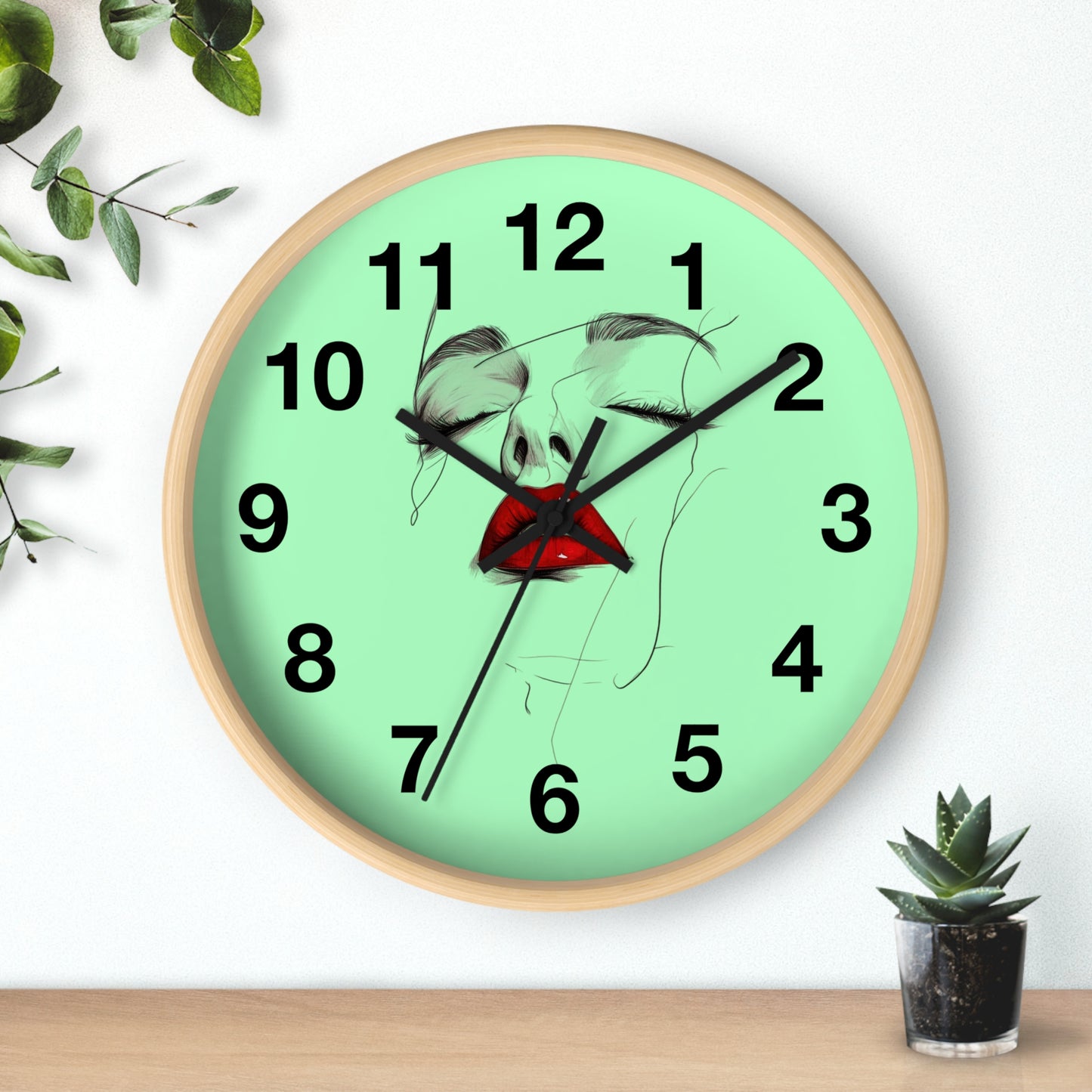 Artistic Lips Wall Clock, Modern Decor, Home Accent, Unique Gift, Stylish Wall Art, Boho Living Space