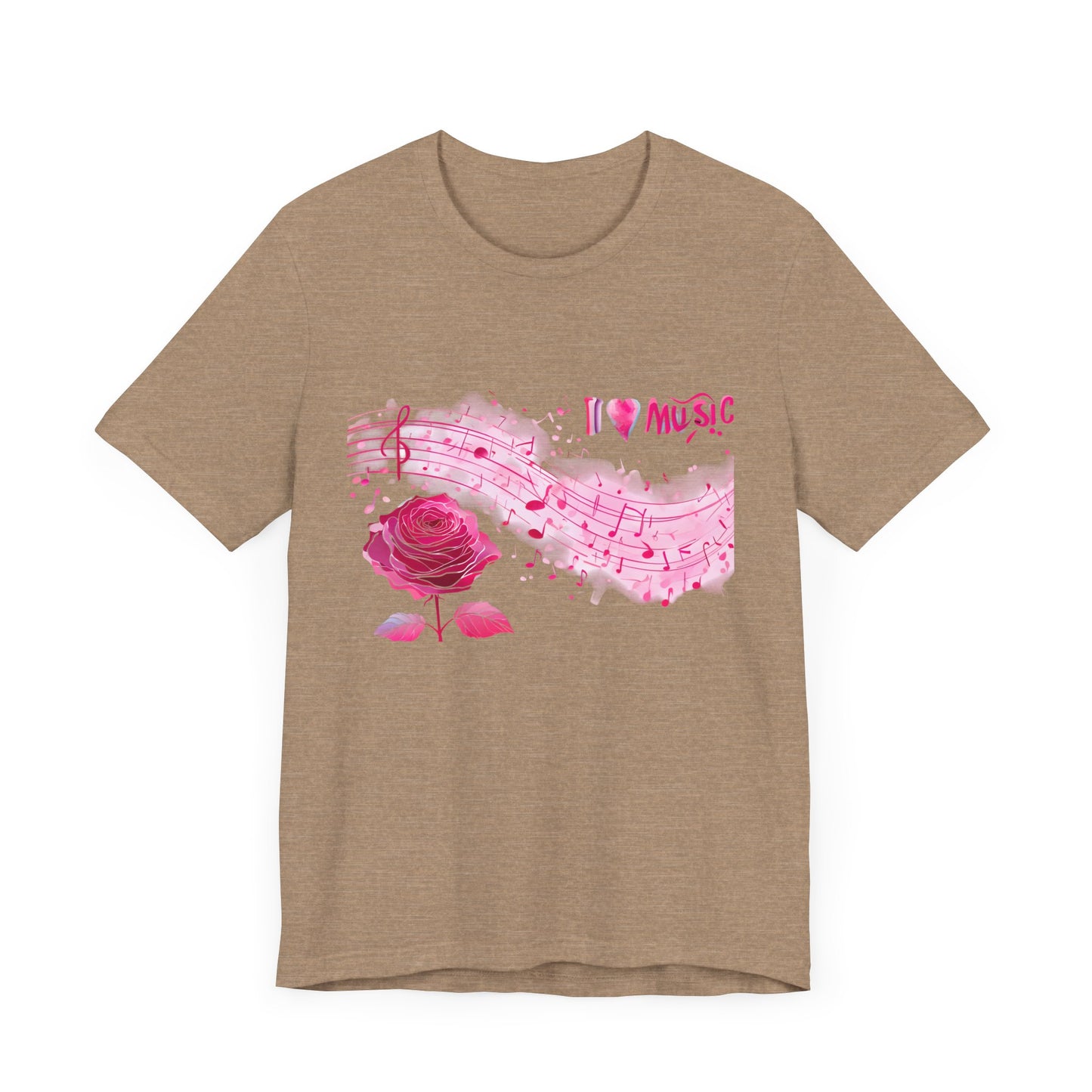 I Love Music Tee, Music Lover Shirt, Floral Music Notes Top