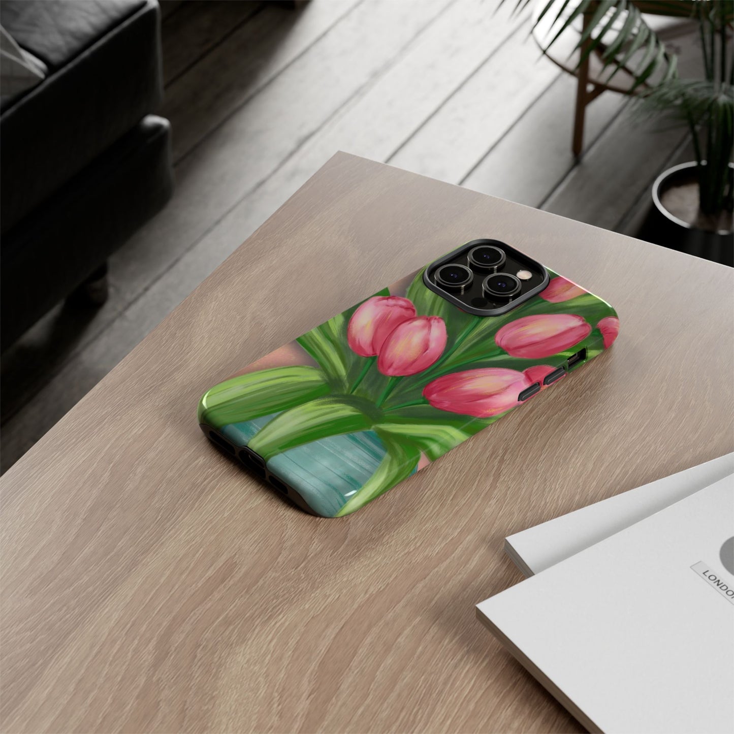 Floral Phone Case with Vibrant Tulips - Tough Cases for Garden Lovers, Spring Gifts, Nature Enthusiasts, Unique Gadget Accessories, [...]