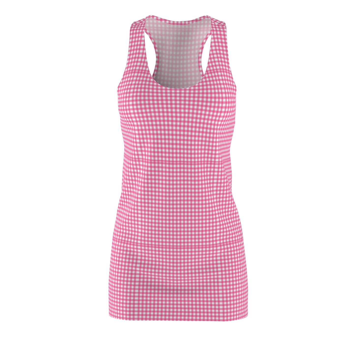 Charming Pink Gingham Racerback Dress for Summer, Casual Wear, Day Out, Holidays, Beach Trips, Stylish Outfit