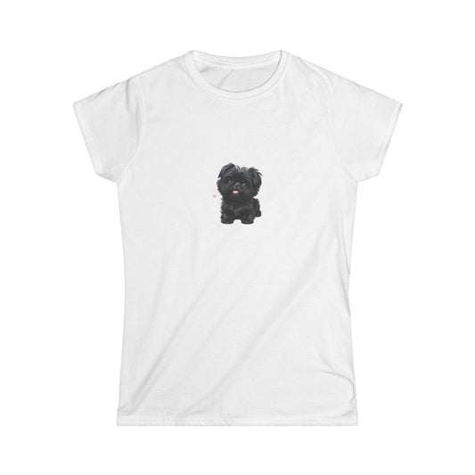 Cute Dog Graphic Women's Softstyle Tee, Pet Lover Gift, Casual Wear, Dog Mom Shirt, Animal Lover Top, Birthday Gift, Everyday Comfort