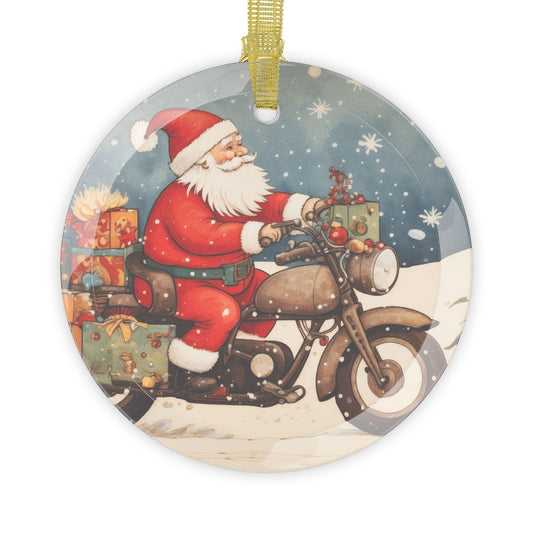 Vintage Santa Glass Ornaments, Holiday Decor, Christmas Gifts, Tree Decorations, Festive Keepsakes