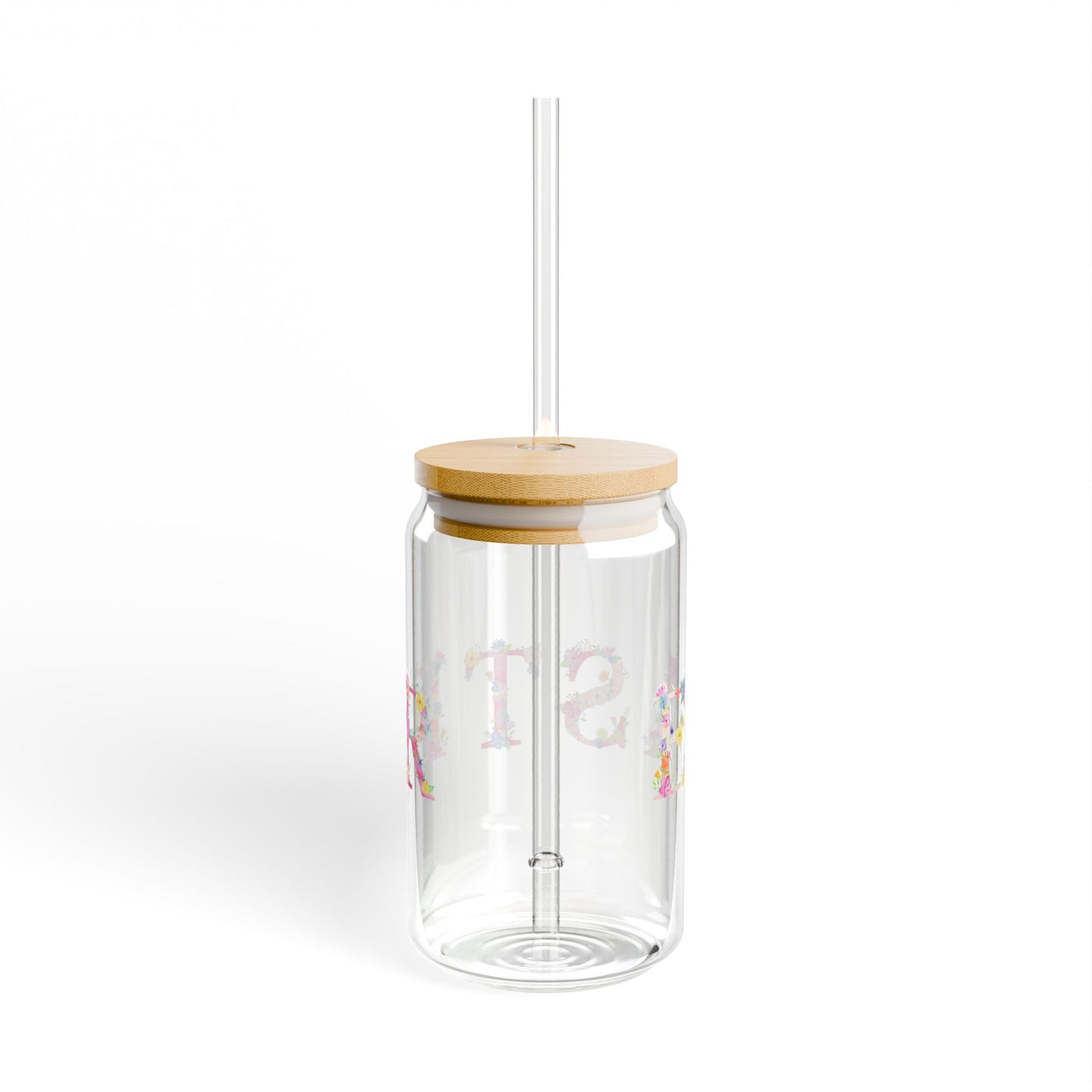 Easter Floral Sipper Glass, 16oz