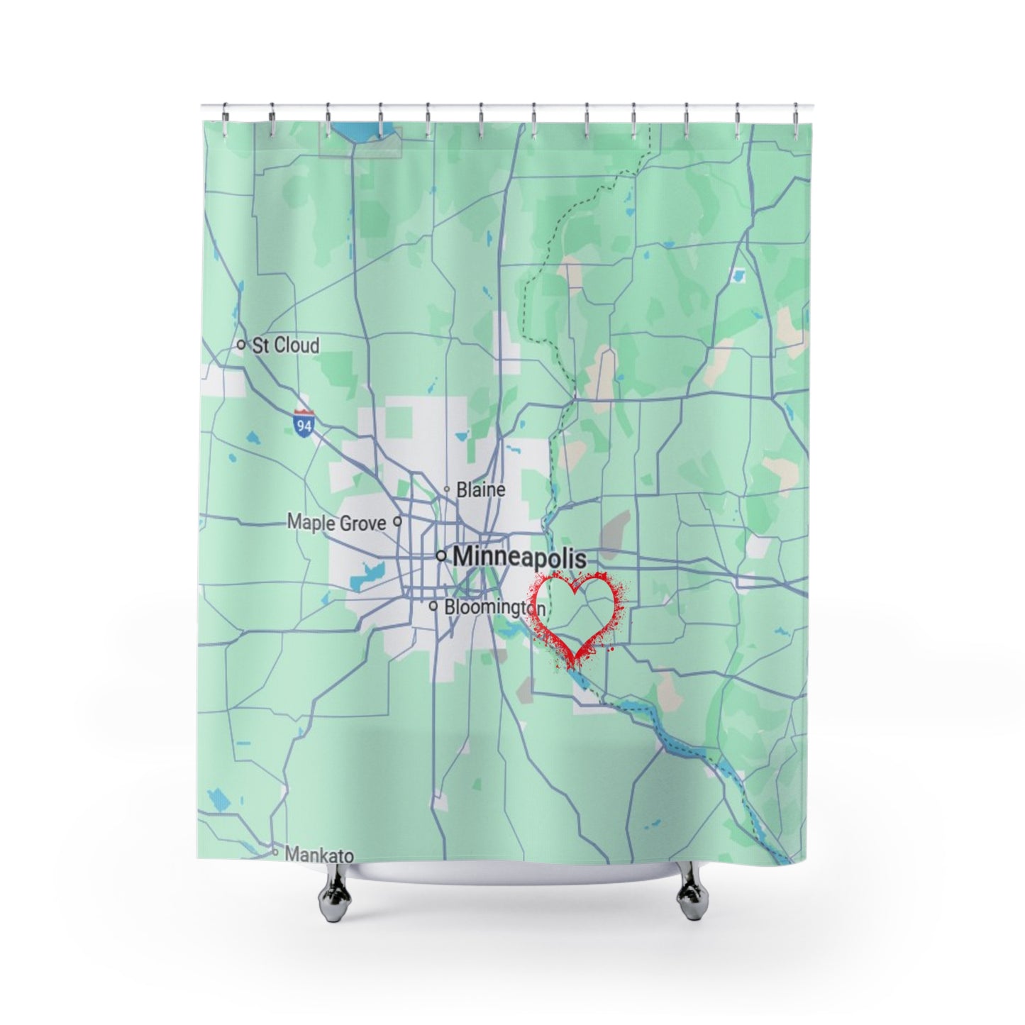 Personalized Map Shower Curtain, Custom Home Decor, Bathroom Gift, Wedding Gift, Housewarming, Unique Gift Idea