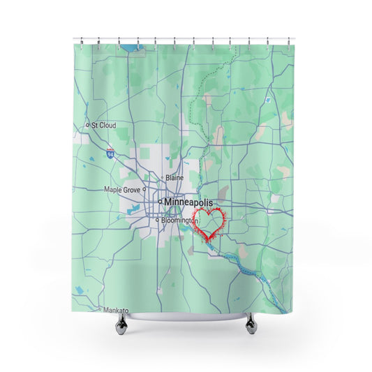 Personalized Map Shower Curtain, Custom Home Decor, Bathroom Gift, Wedding Gift, Housewarming, Unique Gift Idea