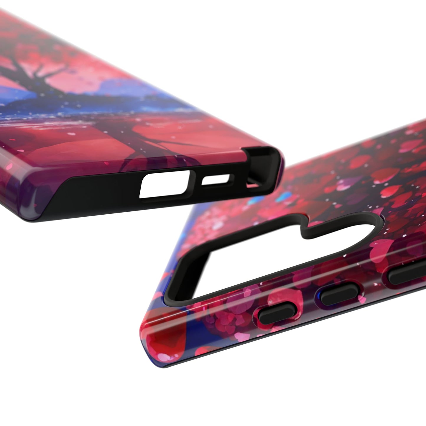 Heart Tree Phone Case — Romantic Red & Blue Protective Tough Case