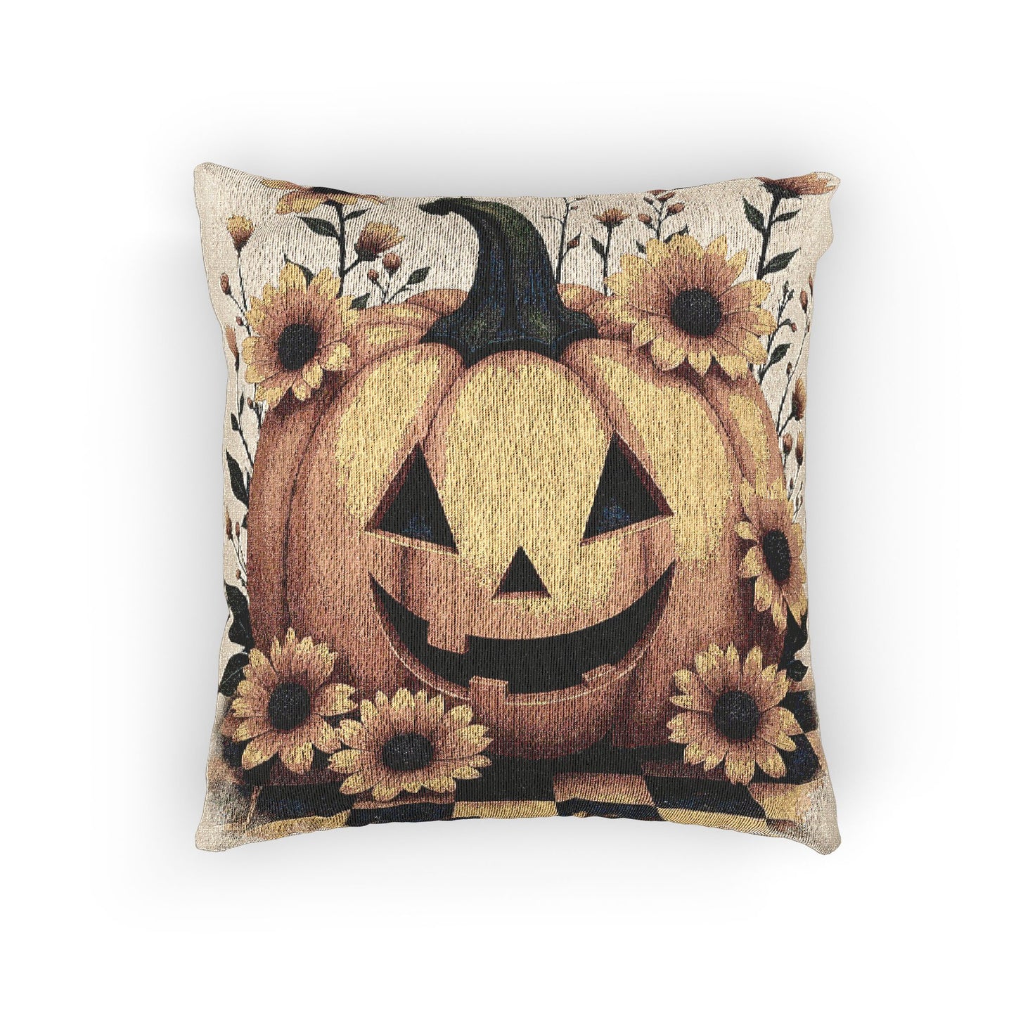 Autumn Pumpkin Woven Pillow, Fall Decor, Seasonal Home Accent, Cozy Throw Pillow, Halloween Decor, Harvest Celebration