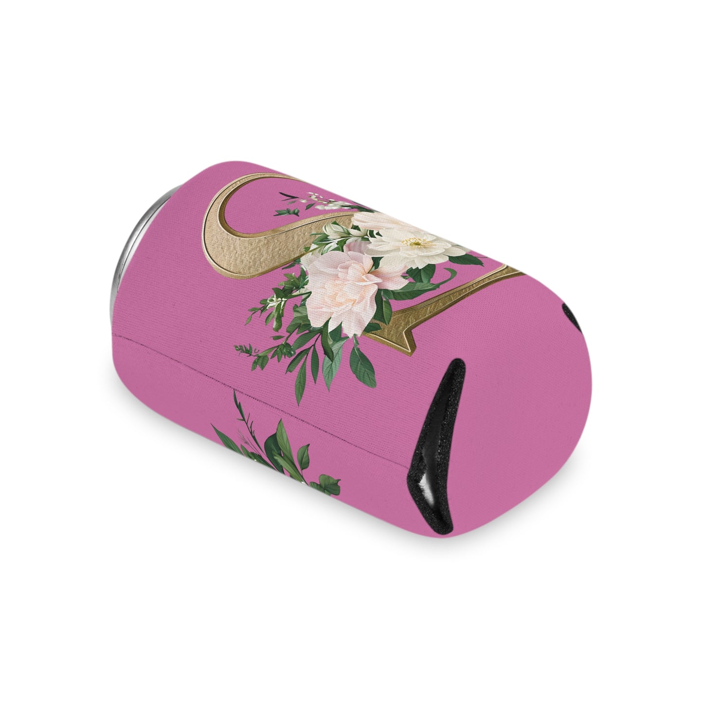 Personalized Floral Initial Can Cooler, Wedding Favors, Summer Party Drink Holder, Bridesmaid Gift, Outdoor BBQ Accessories