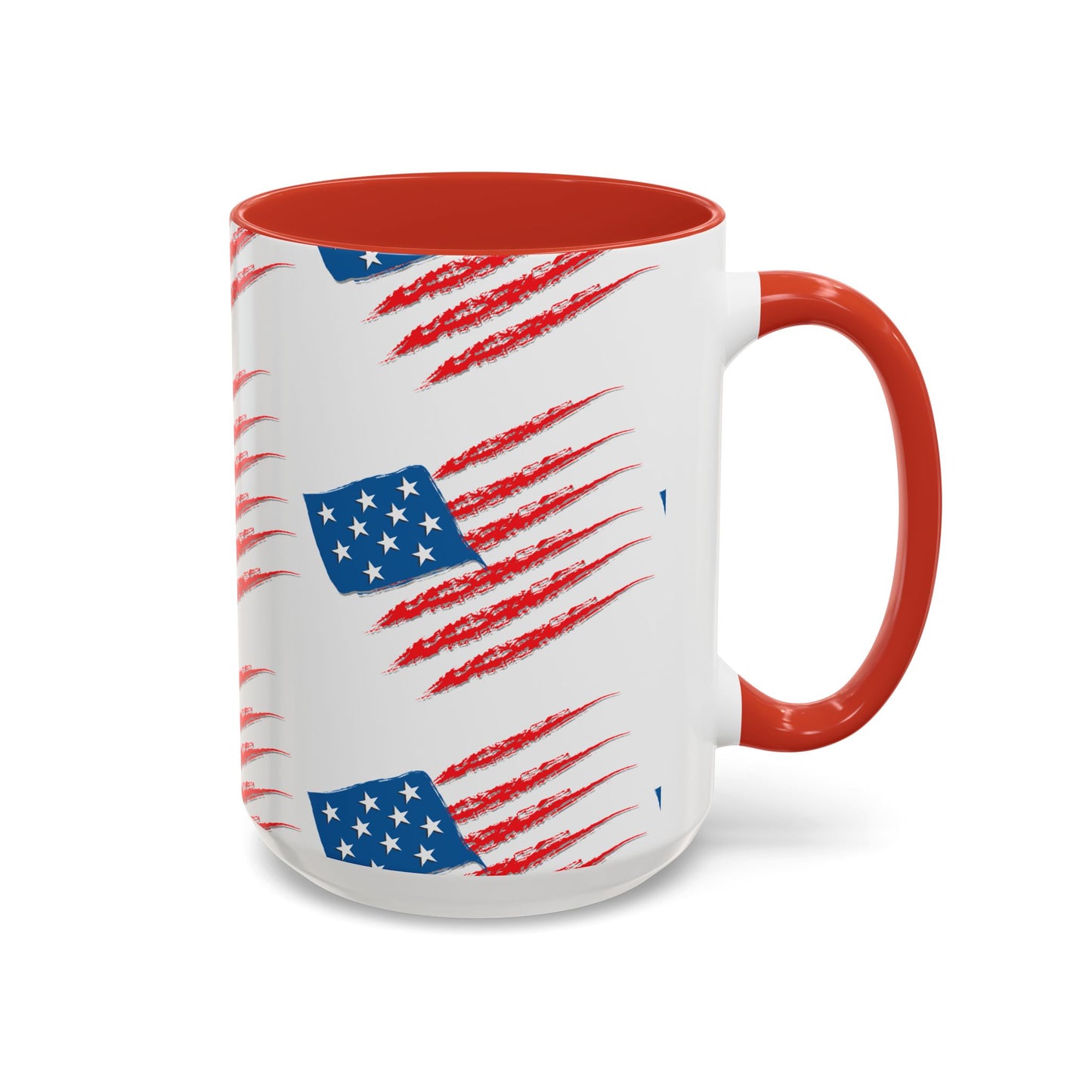 Patriotic Accent Coffee Mug | USA Flag Design, Perfect Gift for Veterans & Independence Day, Coffee Lover's Merchandise, Red White [...]