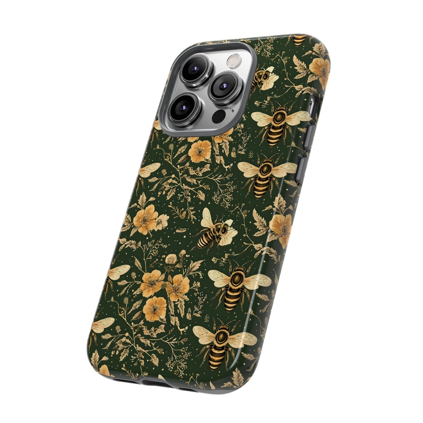 Nature-Inspired Phone Case, Tough Cases for Nature Lovers, Floral Bee Design, Eco-Friendly Gift, Summer Vibes, Trendy Phone Accessory,