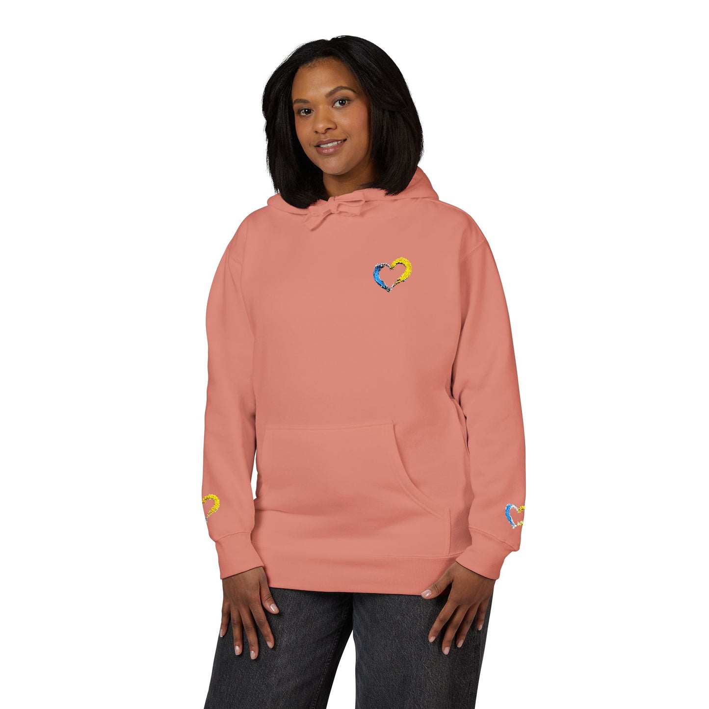 Colorful Heart Unisex Fleece Hoodie | Cozy Gift for Friends, Valentine's Day, Anniversary, Casual Wear, Spring Fashion