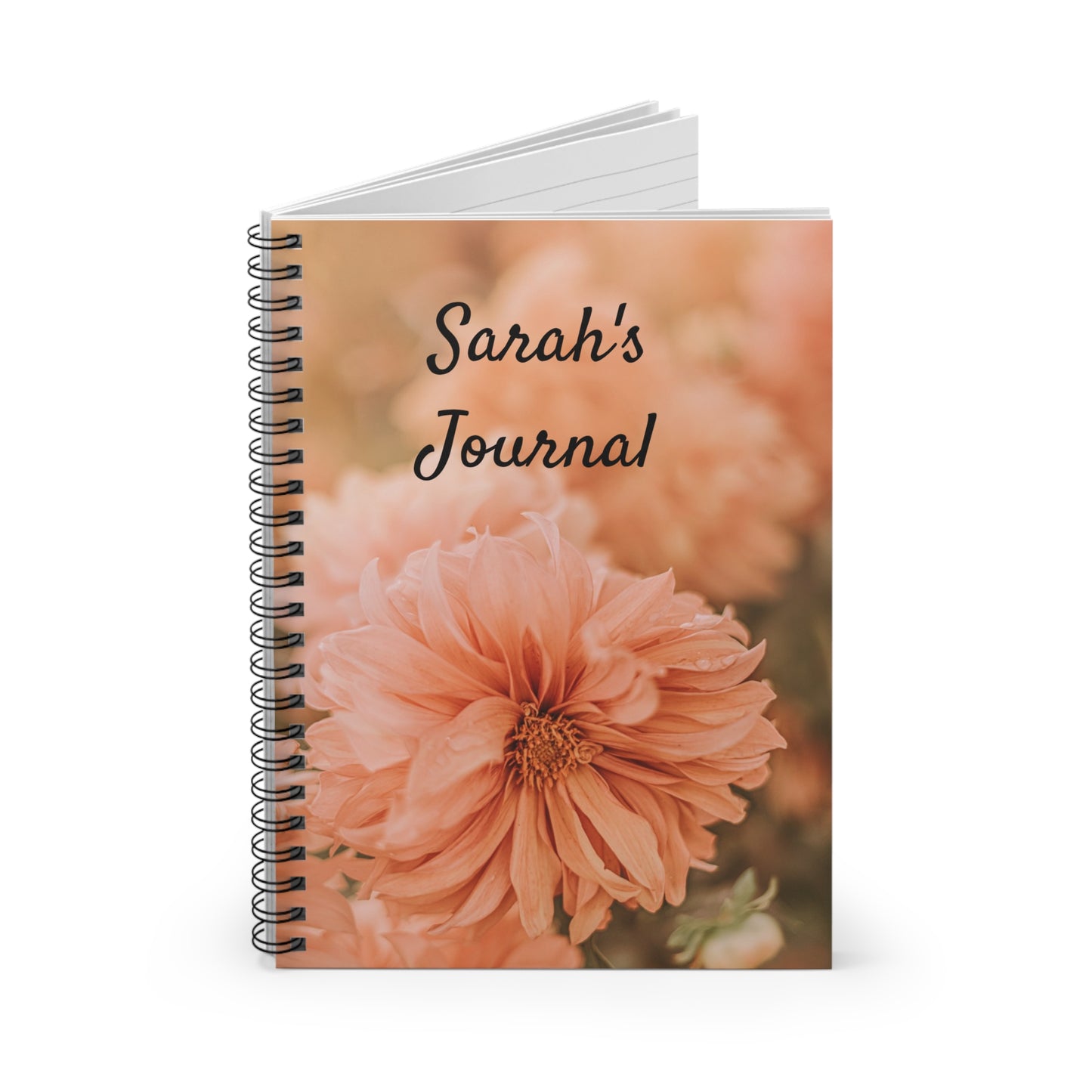Floral Spiral Notebook, Personalized Journal, Gift for Her, Writing Diary, Stationery for Students