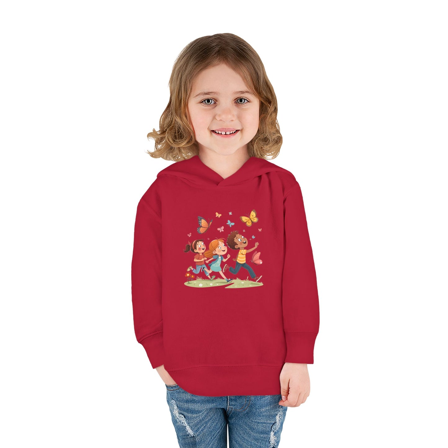 Butterfly Adventure Toddler Pullover Hoodie | Cute Kids Apparel, Fleece Hoodie, Toddler Gift, Outdoor Playwear, Spring Fashion