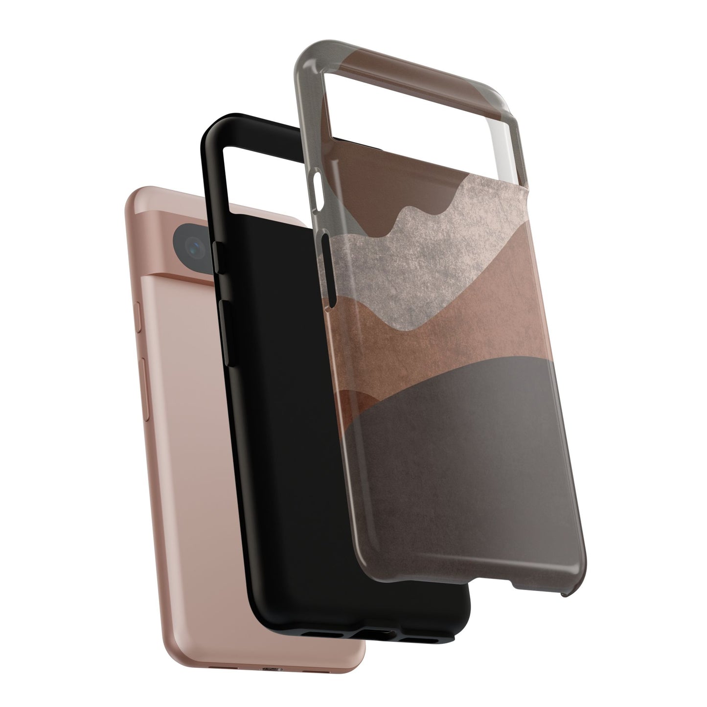 Abstract Earthtone Phone Case — Brown Layered Rugged Tough Case