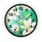 Wall Clock - Green White Floral