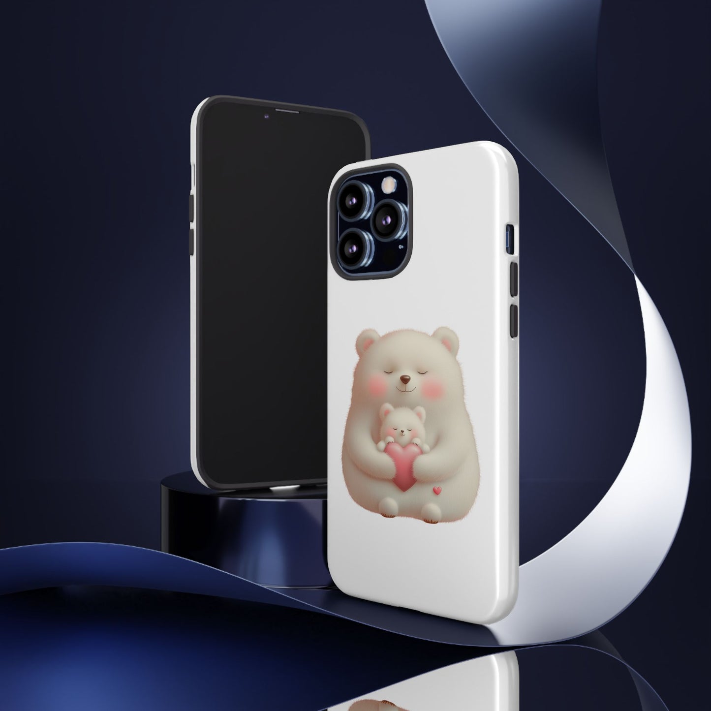 Cute Bear Phone Case, Tough Cases, Animal Lover Gift, Kids Accessories, Mother’s Day, Heartwarming Design