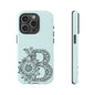 Personalized Tough Phone Case- Letter B, Floral Monogram Cell Phone Cover, Custom Protective Case, Unique Gift, Birthday, Graduation