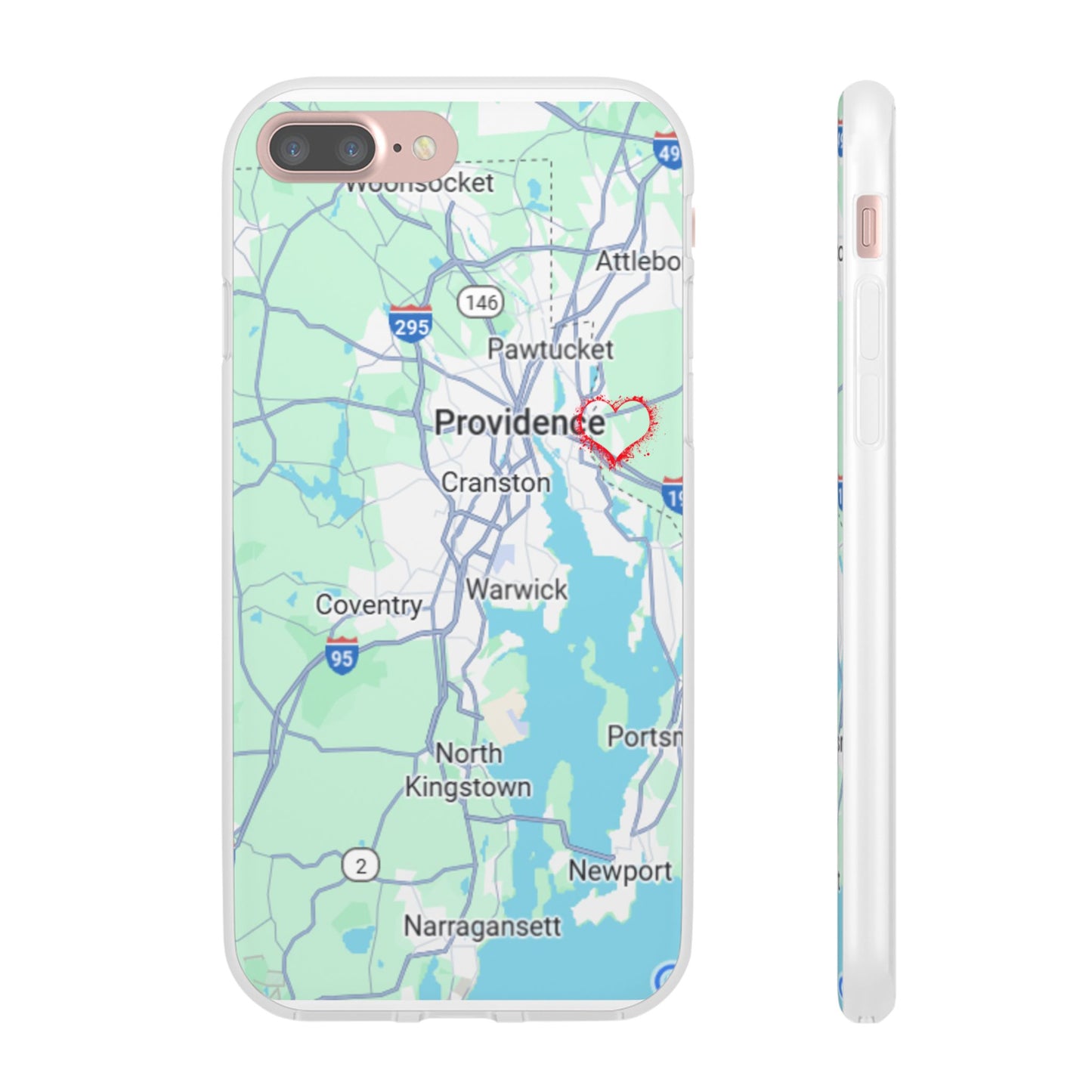 Providence Heart Map Phone Case - Custom Flexible Smartphone Protector, Gift for Her, Map Lover's Accessory, Personalized Case, Travel [...]