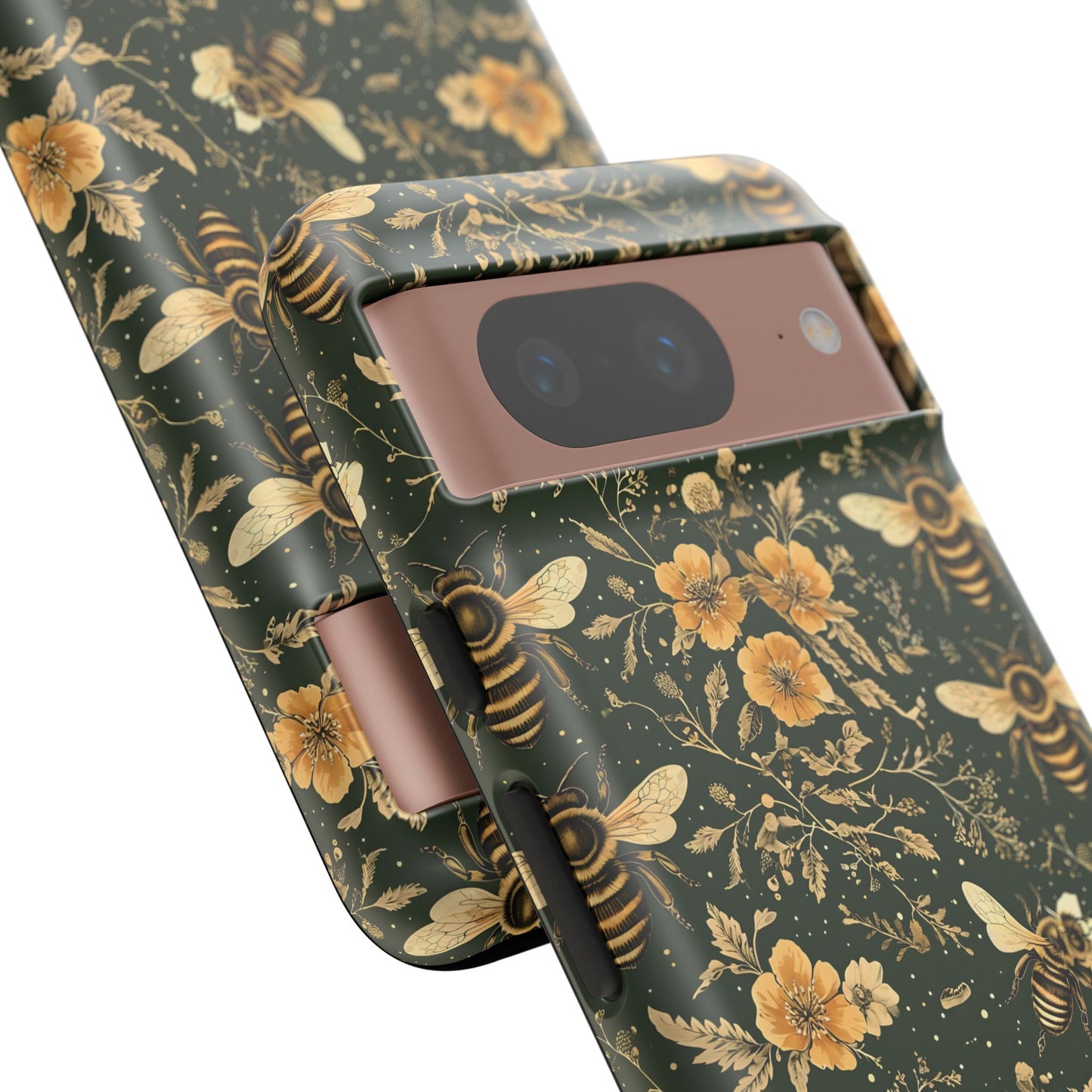 Nature-Inspired Phone Case, Tough Cases for Nature Lovers, Floral Bee Design, Eco-Friendly Gift, Summer Vibes, Trendy Phone Accessory,