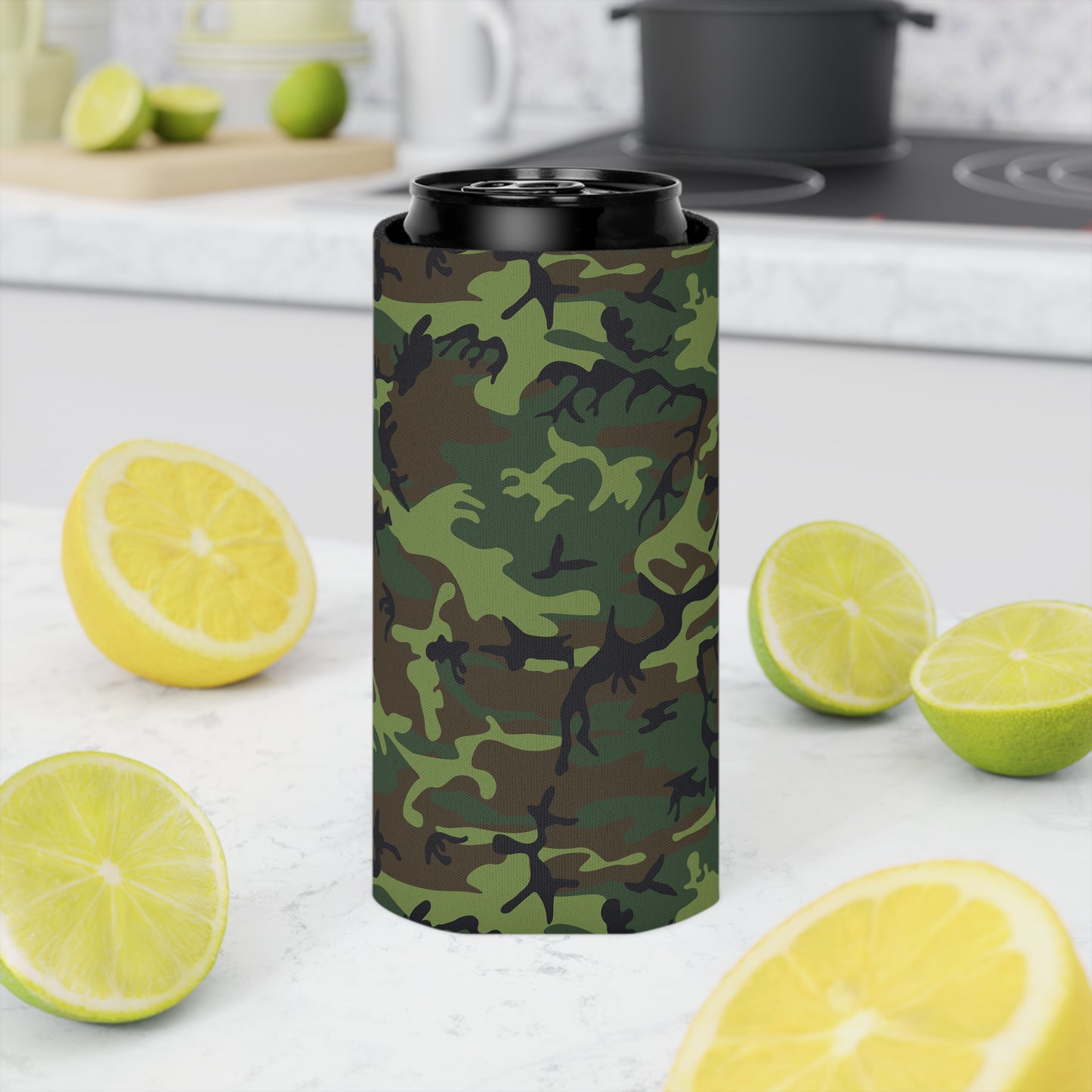 Camouflage Can Cooler, Outdoor Party Drink Sleeve, Camping Accessories, Military Style Beverage Insulator, BBQ Gift, Tailgate Essential