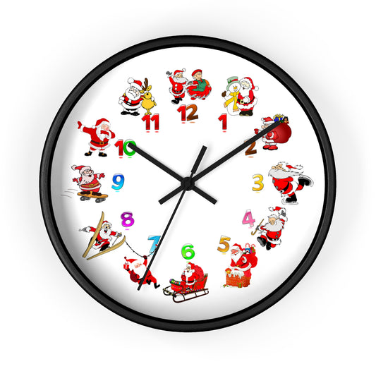 Festive Santa Wall Clock, Christmas Decor, Holiday Home Accent, Gift for Kids, Fun Timepiece, Seasonal Clock, Xmas Decoration