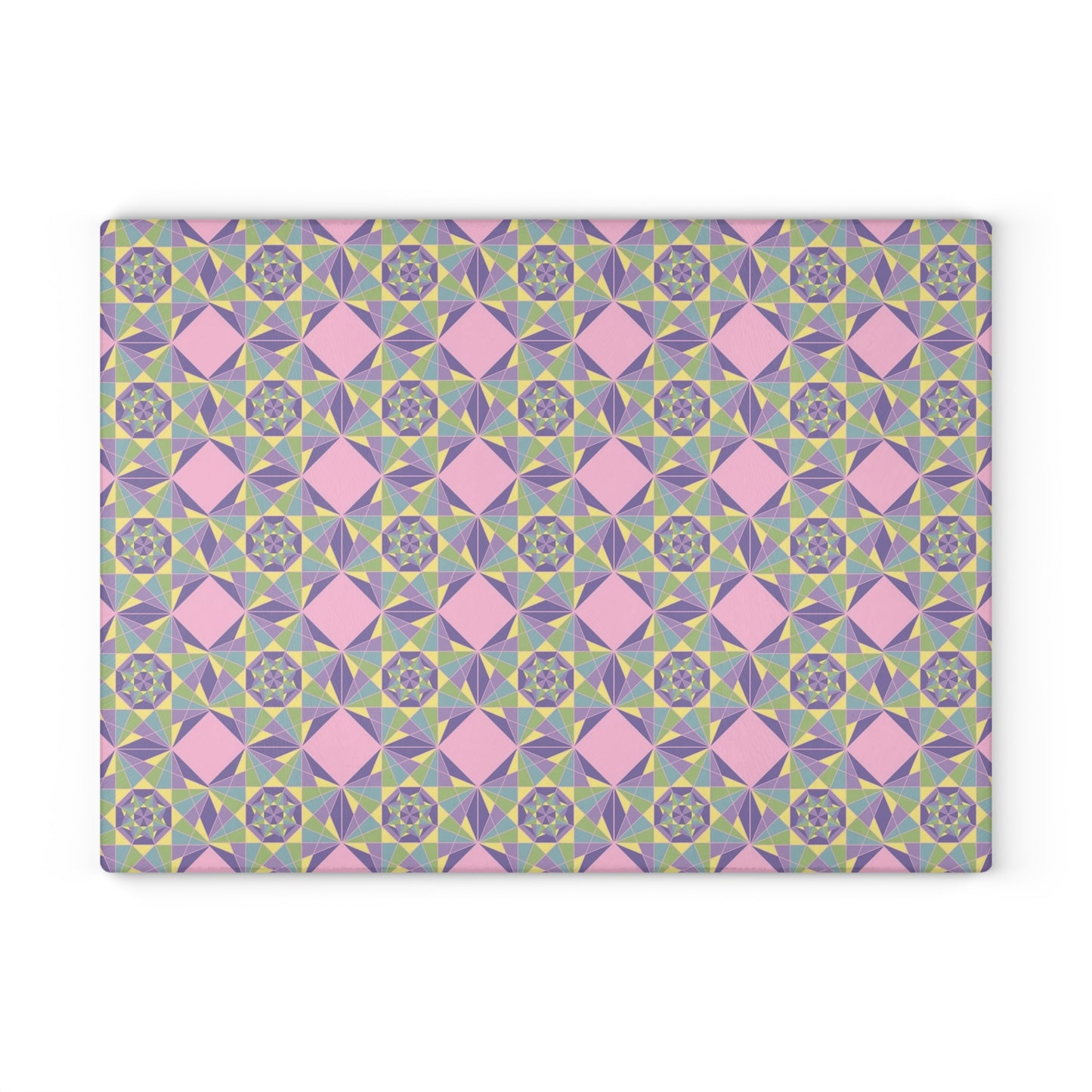 Pastel Pattern Glass Cutting Board, Kitchen Gift, Home Decor, Wedding Present, Cooking Essential, Unique Kitchenware
