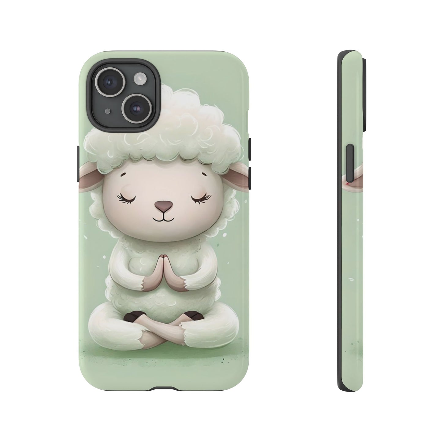 Meditating Lamb Phone Case — Cute Pastel Protective iPhone Cover